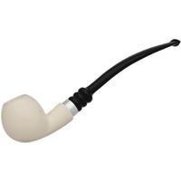 IMP Meerschaum Smooth Bent Apple with Silver (with Case and Churchwarden Stem)