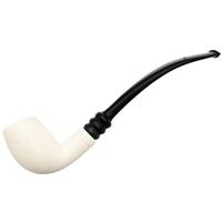 IMP Meerschaum Smooth Bent Billiard (with Case and Churchwarden Stem)