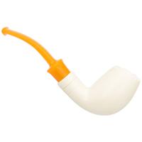 IMP Meerschaum Smooth Bent Billiard (with Case and Churchwarden Stem)