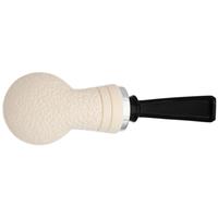 IMP Meerschaum Partially Rusticated Reverse Calabash Bent Apple with Silver (with Case)