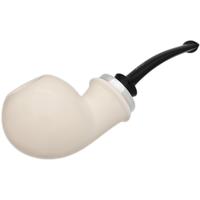IMP Meerschaum Smooth Reverse Calabash Bent Apple with Silver (with Case)