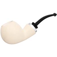 IMP Meerschaum Smooth Reverse Calabash Bent Apple with Silver (with Case)