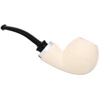 IMP Meerschaum Smooth Reverse Calabash Bent Apple with Silver (with Case)