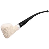 IMP Meerschaum Rusticated Bent Dublin Churchwarden with Silver (with Case)