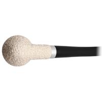 IMP Meerschaum Rusticated Bent Dublin Churchwarden with Silver (with Case)