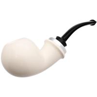 IMP Meerschaum Smooth Reverse Calabash Bent Apple with Silver (with Pocket Case)