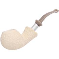 IMP Meerschaum Rusticated Bent Apple with Silver (with Case)