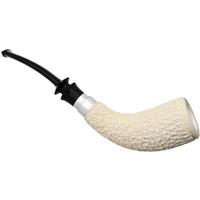 IMP Meerschaum Rusticated Horn with Silver (with Case)