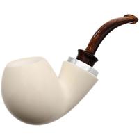 IMP Meerschaum Smooth Reverse Calabash Bent Egg with Silver (with Pocket Case)