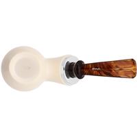 IMP Meerschaum Smooth Reverse Calabash Bent Egg with Silver (with Pocket Case)