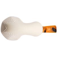 IMP Meerschaum Lattice Reverse Calabash Paneled Bent Dublin with Silver (with Pocket Case)