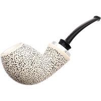 IMP Meerschaum Rusticated Reverse Calabash Bent Egg with Silver (with Pocket case)
