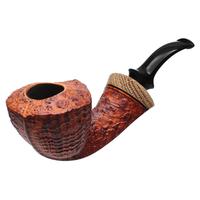 Benni Jorgensen Partially Sandblasted Bent Dublin with Oak (Swan) (40th Anniversary)