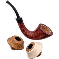 J. Alan Smooth Calabash with Ivorite (with Extra Brown Mallee Burl Bowl) (2326) (2025)