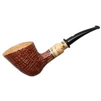 Claudio Cavicchi Brown Sandblasted Bent Dublin with Spalted Beechwood