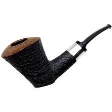 Adam Davidson Partially Sandblasted Bent Dublin Sitter with Silver