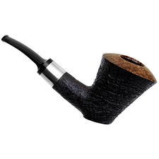 Adam Davidson Partially Sandblasted Bent Dublin Sitter with Silver