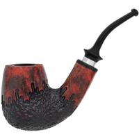 Nørding Giant Classic Partially Rusticated Bent Billiard with Silver (C)