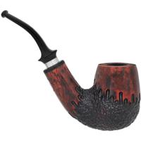 Nørding Giant Classic Partially Rusticated Bent Billiard with Silver (C)