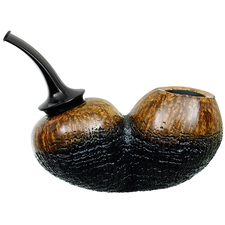 Scott Klein Partially Sandblasted Bent Apple Reverse Calabash