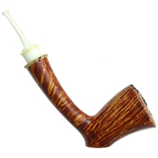 Pete Prevost Smooth Long Shank Sitter with Amboyna Burl and Bakelite