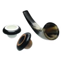Pete Prevost Smooth Horn Calabash with Meerschaum and Ebonite (with Extra Briar Bowl)