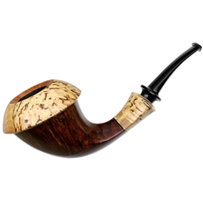 Chris Asteriou Smooth Calabash with Curly Birch (55/17)