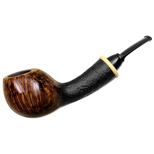 Wolfgang Becker Partially Sandblasted Bent Apple with Boxwood (Double Wolf Paw)