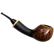 Wolfgang Becker Partially Sandblasted Bent Apple with Boxwood (Double Wolf Paw)