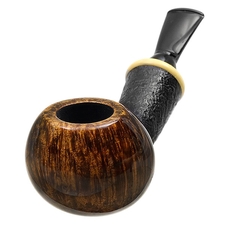 Wolfgang Becker Partially Sandblasted Bent Apple with Boxwood (Double Wolf Paw)