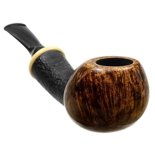 Wolfgang Becker Partially Sandblasted Bent Apple with Boxwood (Double Wolf Paw)