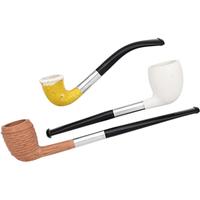 Old German Clay Antique 3 Pipe Set