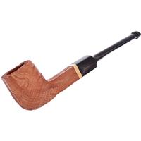 Old German Clay Basic Briar Sandblasted Paneled Billiard with Waxed Horn Stem