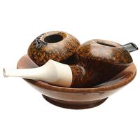 Geiger Smooth Yin Yang Eskimo Two Pipe Set with Tobacco Plate