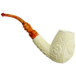 AKB Meerschaum Carved Bent Brandy (with Case)