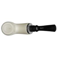 AKB Meerschaum Spot Carved Bent Billiard Reverse Calabash with Silver (Tekin) (with Case)