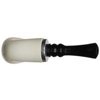 AKB Meerschaum Spot Carved Bent Billiard Reverse Calabash with Silver (Tekin) (with Case)