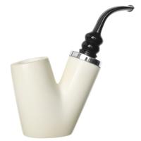 AKB Meerschaum Smooth Oom Paul Reverse Calabash with Silver (Tekin) (with Case)