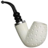 AKB Meerschaum Lattice Bent Egg Reverse Calabash with Silver (Tekin) (with Case)