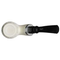 AKB Meerschaum Lattice Bent Egg Reverse Calabash with Silver (Tekin) (with Case)