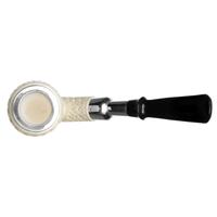 AKB Meerschaum Carved Floral Bent Billiard with Silver (with Case)