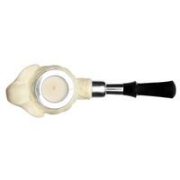 AKB Meerschaum Carved Elephant Sitter with Silver (Mcinar) (with Case)