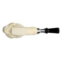 AKB Meerschaum Carved Elephant Sitter with Silver (Mcinar) (with Case)