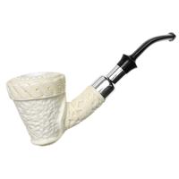 AKB Meerschaum Carved Bent Dublin with Silver (Cigdem) (with Case)