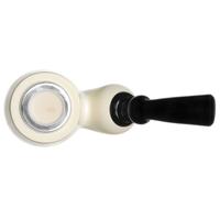 AKB Meerschaum Spot Carved Bent Pot Sitter Reverse Calabash with Silver (F. Koksal) (with Case)