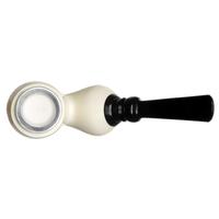 AKB Meerschaum Smooth Bent Pot Reverse Calabash with Silver (with Case)