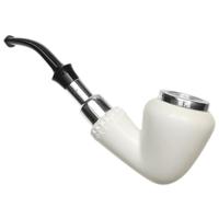 AKB Meerschaum Spot Carved Bent Dublin with Silver (with Case)