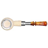 AKB Meerschaum Carved Bent Egg with Silver (with Case)