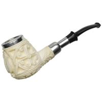 AKB Meerschaum Carved Dragon Bent Brandy with Silver (Mcinar) (with Case)