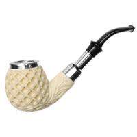 AKB Meerschaum Carved Bent Apple with Silver (Mcinar) (with Case)